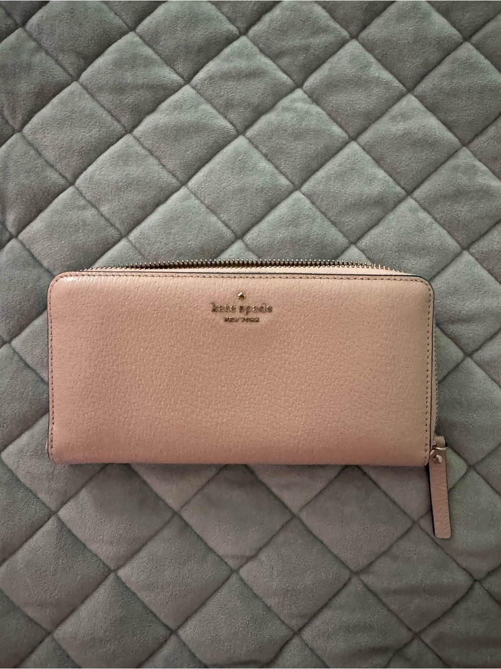 kate spade Blush/Beige color Zip Wallet with Gold Logo